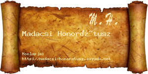 Madacsi Honorátusz névjegykártya